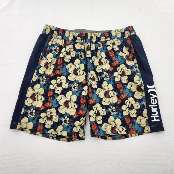 Hurley Volley Swim Shorts Size Large Tropical Mist Comfort Liner 4-Way Stretch - Picture 1 of 4